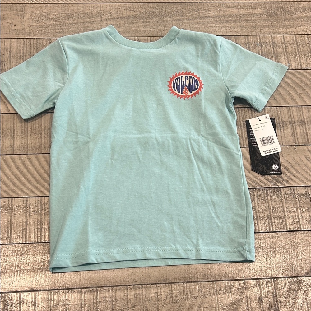Volcom Aqua Blue Kids Tee with Graphic